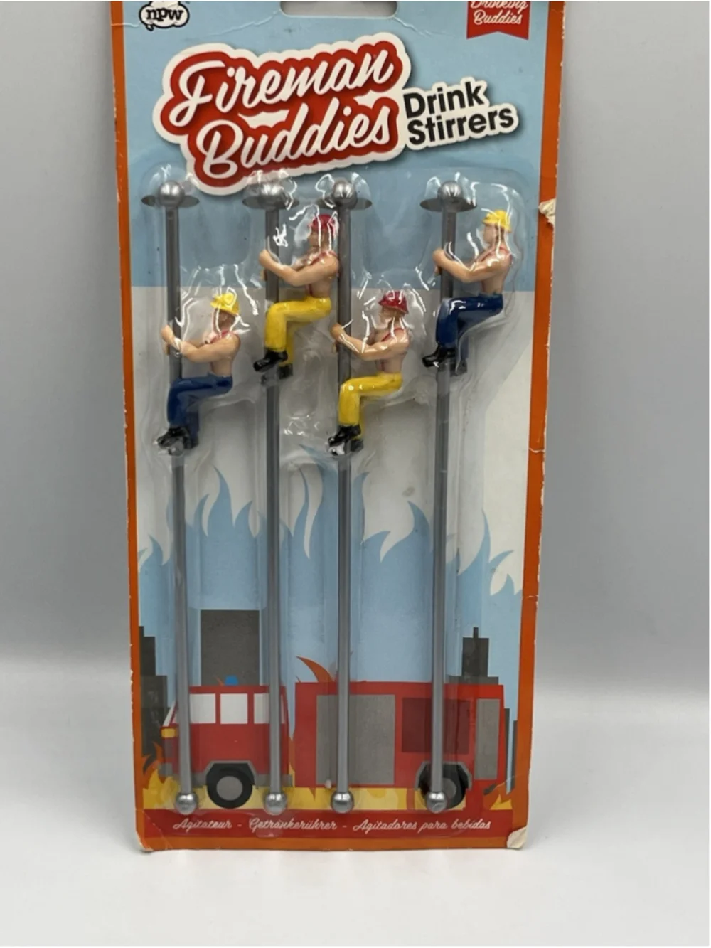 NEW & GIFT READY FIREMAN BUDDIES DRINK STIRRERS POLE DANCERS FOR YOUR LIPS